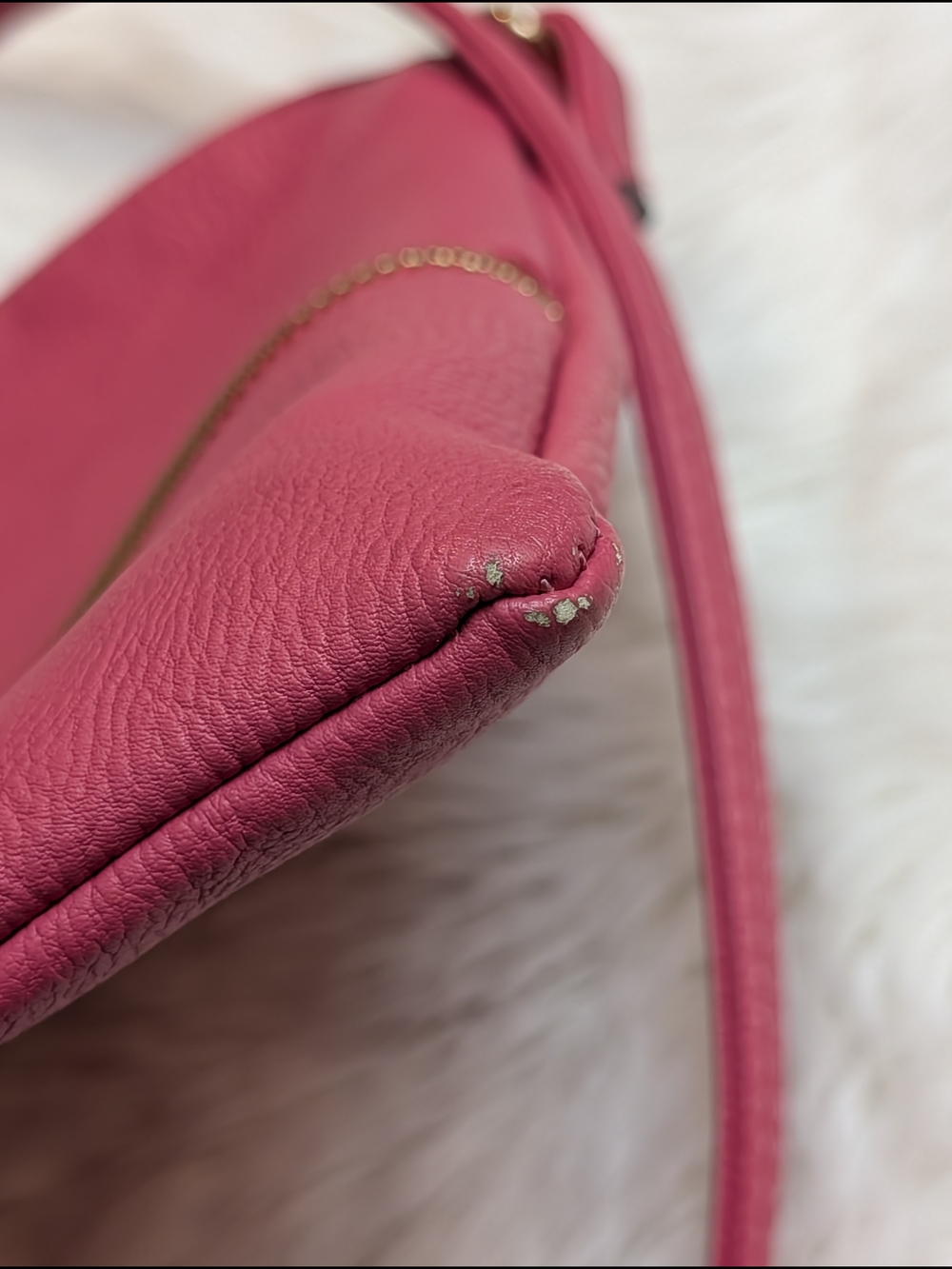 Bright Pink Tassel Crossbody Bag With Gold Hardware - Picture 9 of 9